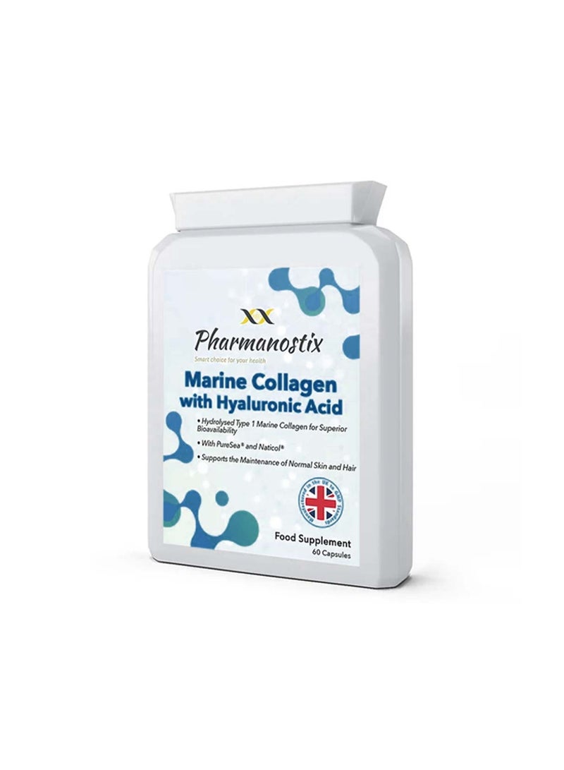 Marine Collagen with Hyaluronic Acid – Skin, Hair & Joint Support – 60 Capsules